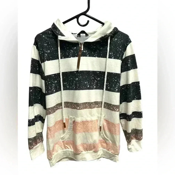 CHIC ME MULTICOLORED STRIPED HANDMADE SWEATSHIRT - Picture 2 of 4